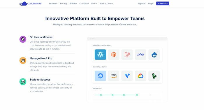 cloudways applicaties ondersteuning wordpress
