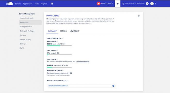 cloudways control panel